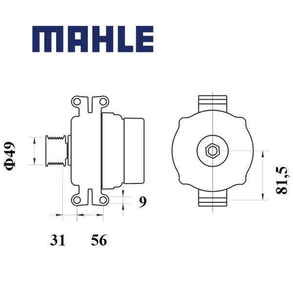 Alternator MG 1080 MAHLE 6461540802, A6461540802, 0986083600 MG1080