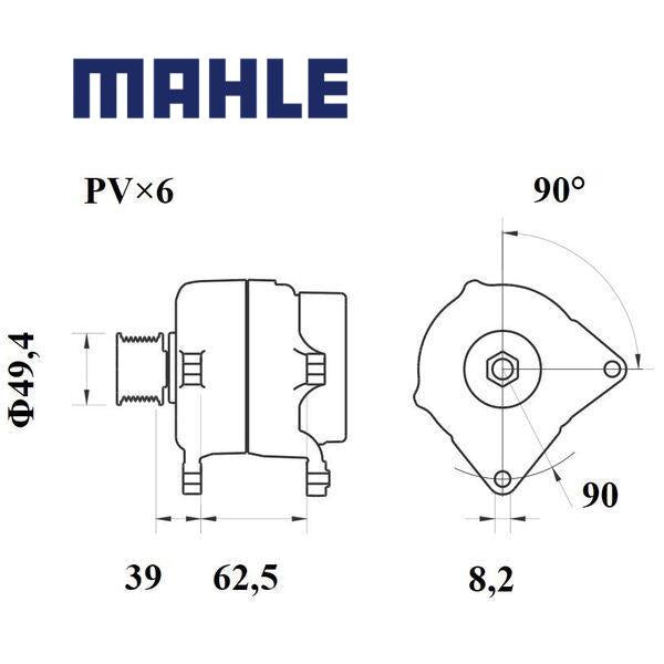 Alternator MG 1086 MAHLE 03G903023F, 03L903023Q, 03L903024C MG1086