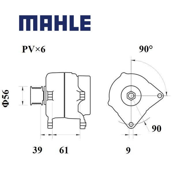 Alternator MG 1089 MAHLE 03L903023F, 06F903023A, 06F903023AX MG1089