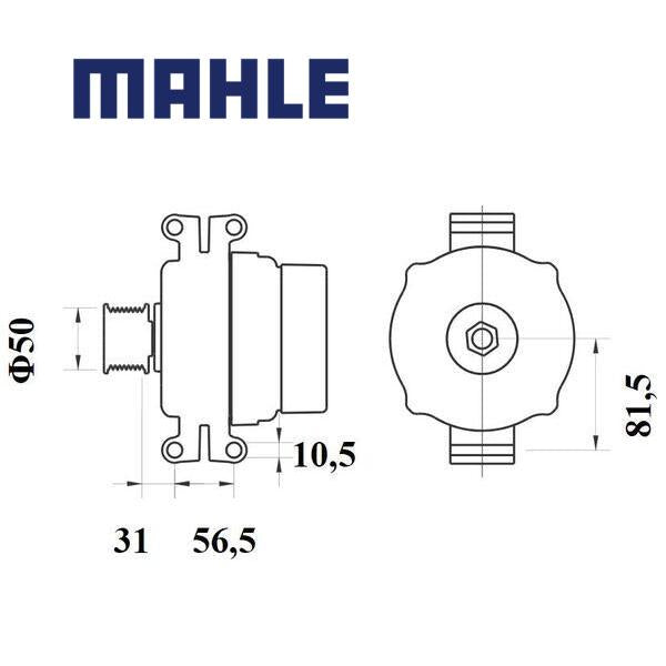 Alternator MG 1090 MAHLE 6461540002, 646154000280, A646154000280 MG1090