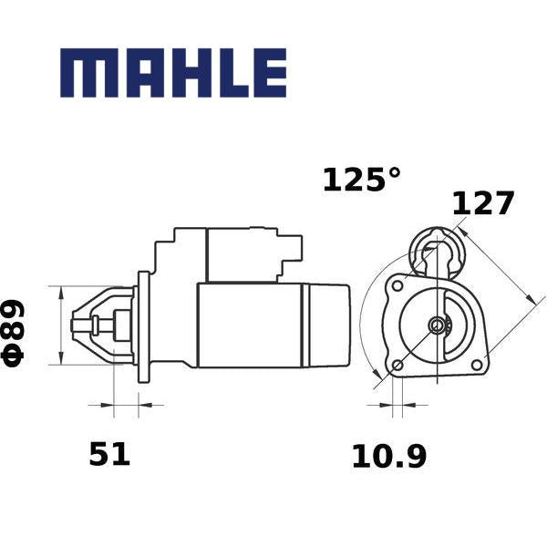Starter MS281 MAHLE 78350925, 36212, 443115144763, MS 281
