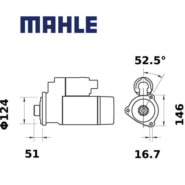Starter MS144 MAHLE 1201866, 1238549, 451869, MS 144