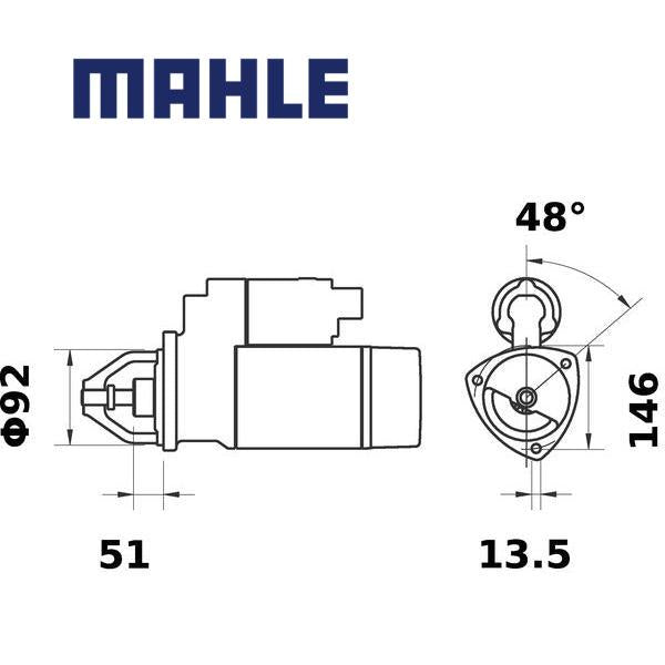 Starter MS117 MAHLE 0191 2347, 193432A1, 2347, MS 117