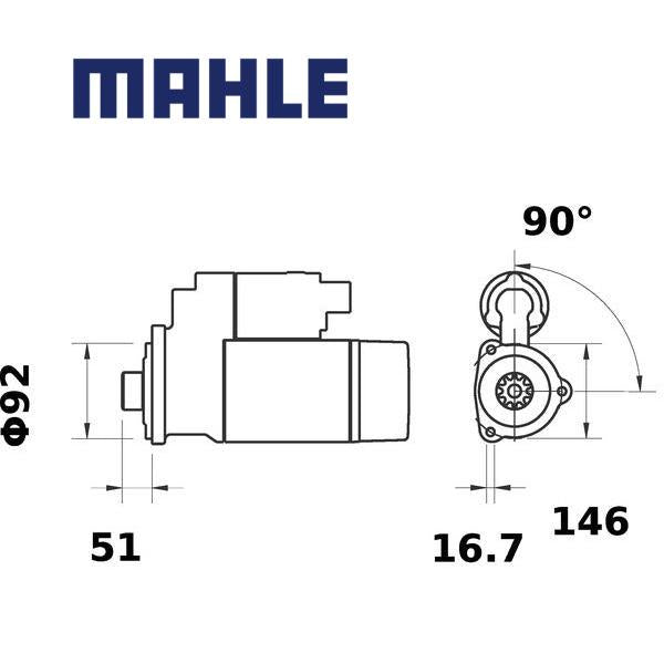 Starter MS 77 MAHLE 0R2187, 107173, 11707118 MS77