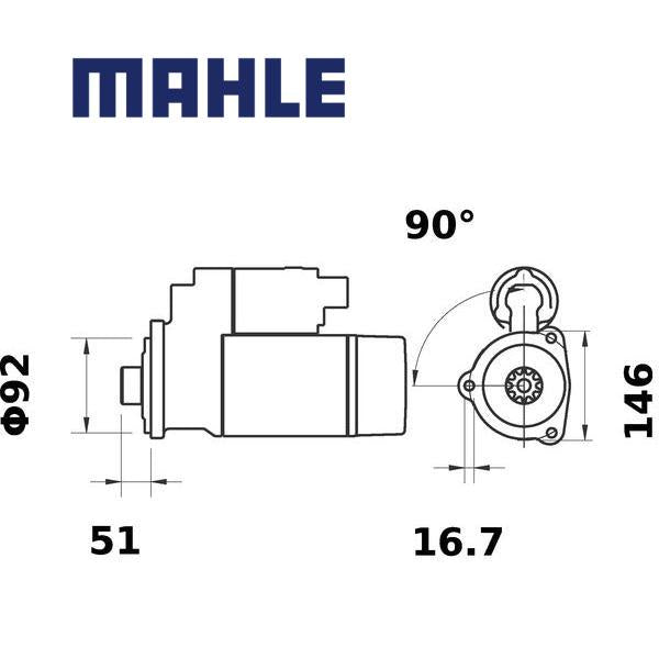 Starter MS61 MAHLE 0R2191, 121609, 1253279H91, MS 61