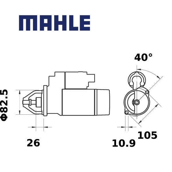 Starter MS67 MAHLE 01181570, 01182179, 01182388, MS 67