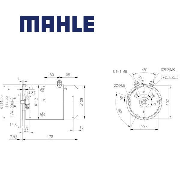 Electric Motor MM104 MAHLE 1793AC, MM 104