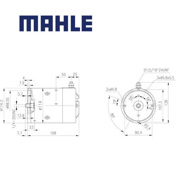 Electric Motor MM78 MAHLE 10735N, 1175AC, 46 4048, MM 78