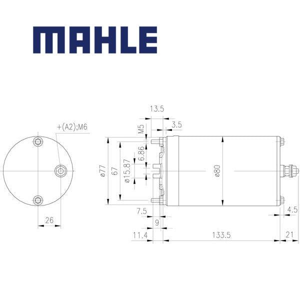 Electric Motor MM74 MAHLE 8053, MM 74