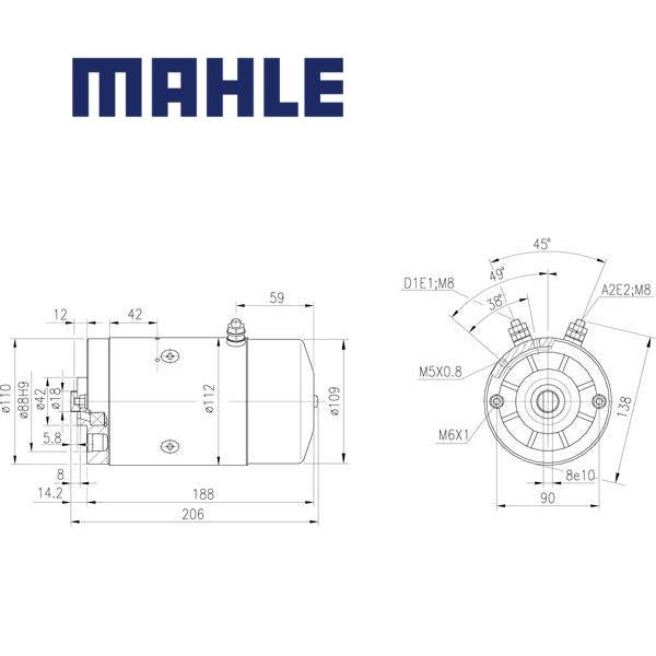 Electric Motor MM65 MAHLE 200543913416, 543913416, 599999047, MM 65