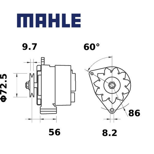 Alternator MG628 MAHLE 12311277232, 6005719368, 12311277502, MG 628
