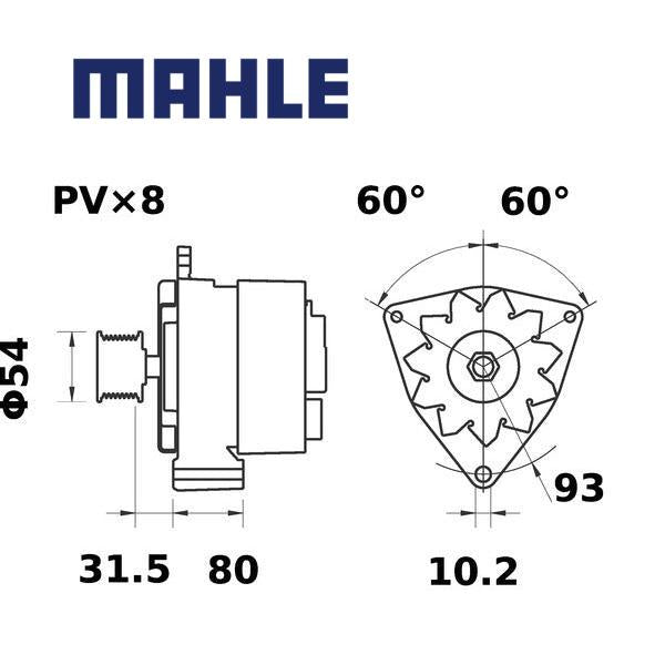 Alternator MG622 MAHLE 10142442, MG 622