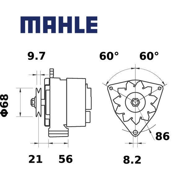 Alternator MG627 MAHLE 0031541702, 01162135, 29281266, MG 627