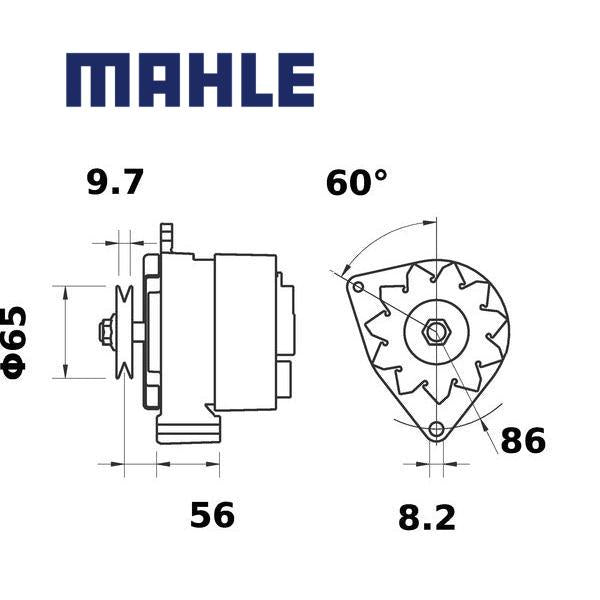 Alternator MG615 MAHLE 046903023H, 049903015, 049903015D, MG 615