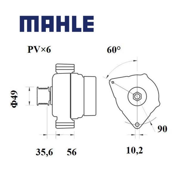 Alternator MG594 MAHLE 0091540102, 0091540202, 0091545902, MG 594