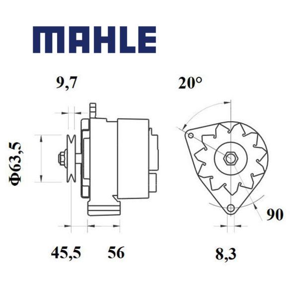 Alternator MG598 MAHLE 7700499251, 7700499460, 7700753081, MG 598