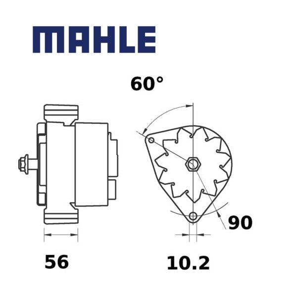 Alternator MG563 MAHLE 01181747, 01182037, 01183640, MG 563