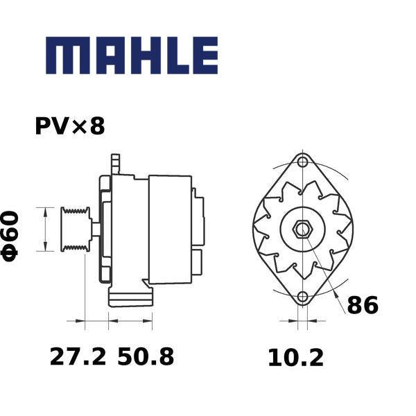 Alternator MG568 MAHLE AT175195, AT221116, AT228217, MG 568