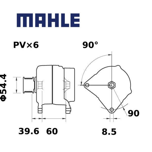 Alternator MG555 MAHLE 038903018P, 038903023L, 1000711, MG 555