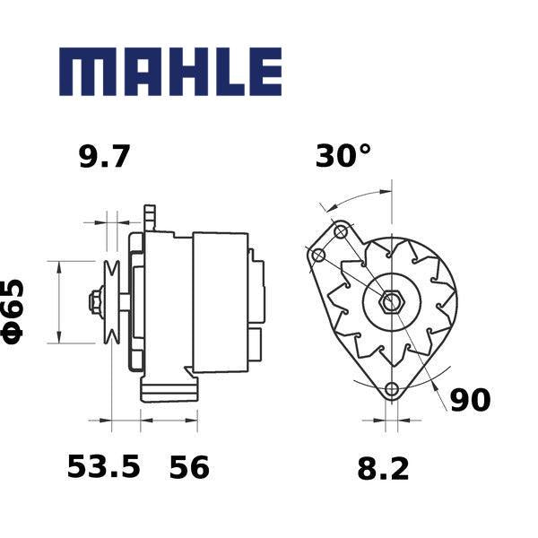 Alternator MG512 MAHLE 025903023B, 026903015A, 026903015E, MG 512