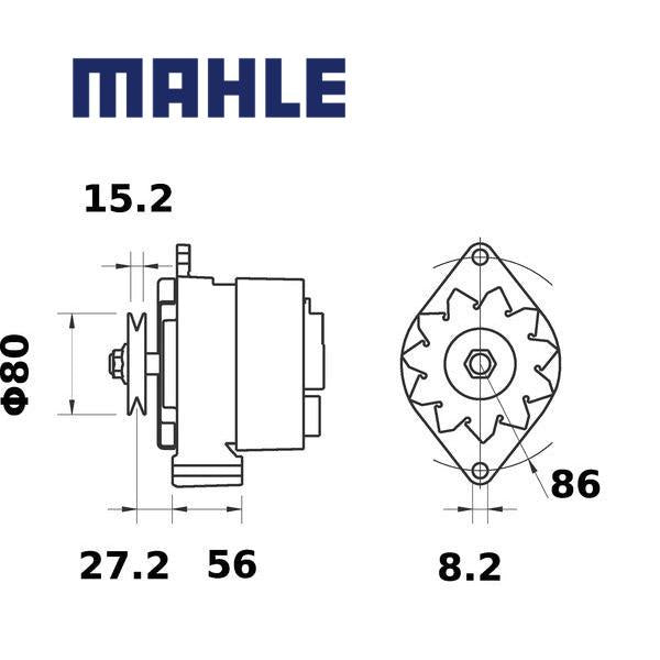 Alternator MG479 MAHLE 69X56677B, RE509106, RE559951, MG 479