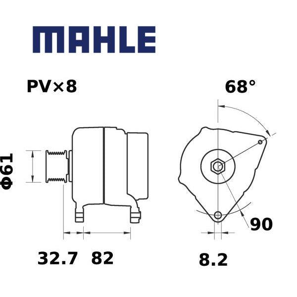 Alternator MG480 MAHLE 84141453, 87708176, MG 480