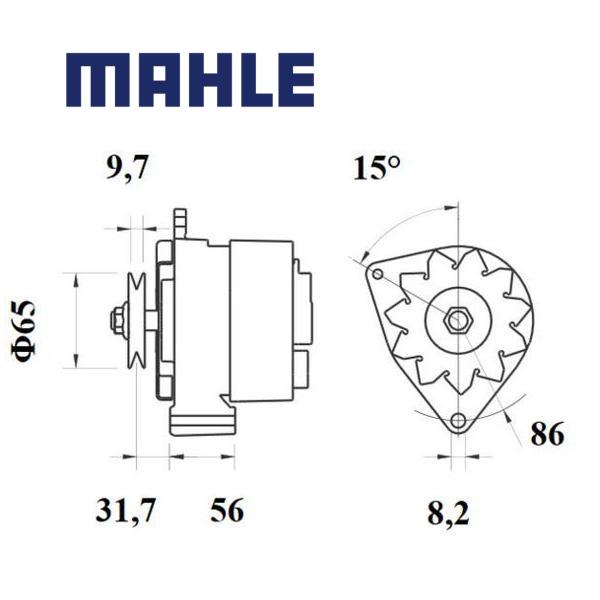 Alternator MG 395 MAHLE 03472231, 03493342, 1204009 MG395
