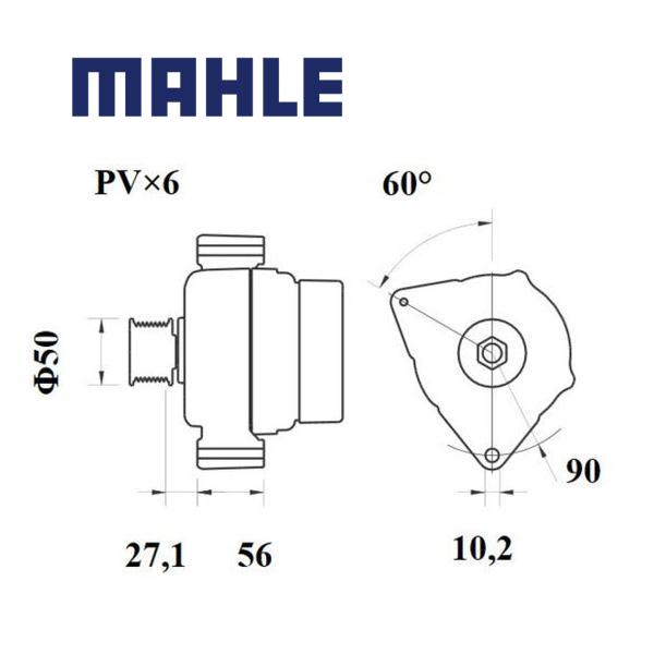 Alternator MG398 MAHLE 0091542902, 00A903025, 0111540302, MG 398