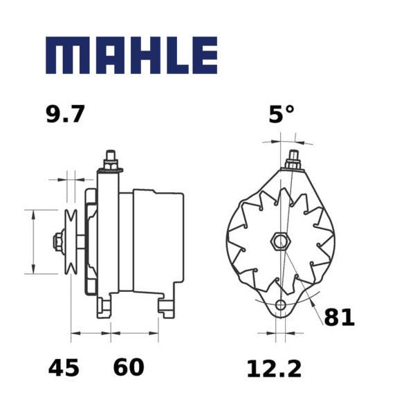 Alternator MG280 MAHLE 21053701010, 21083701010, 224370701, MG 280