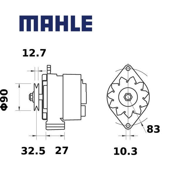 Alternator MG271 MAHLE 3467043M91, 6005706661, 3581388M1, MG 271