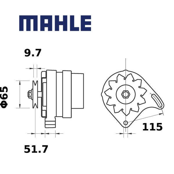 Alternator MG204 MAHLE 1158.358.0, ED0011573580, MG 204