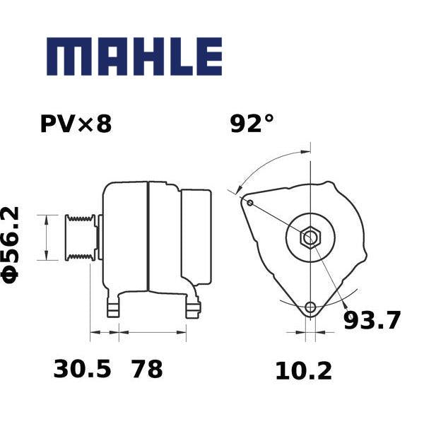 Alternator MG74 MAHLE 320/08610, 320/08649, DRA0823, MG 74
