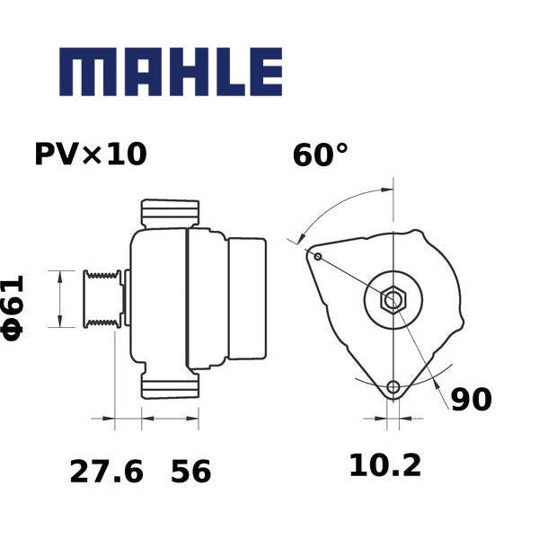 Alternator MG738 MAHLE 3685957M92, MG 738