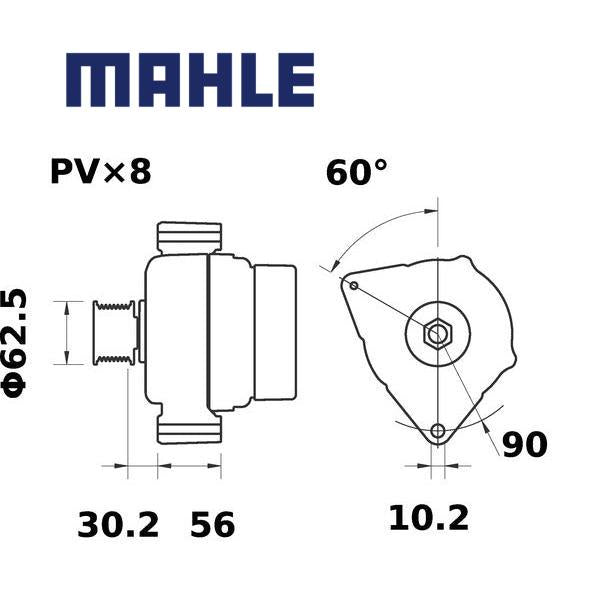 Alternator MG759 MAHLE RE556797, MG 759